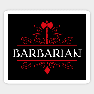 Barbarian Game Night Uniform Tabletop RPG Character Classes Series Sticker